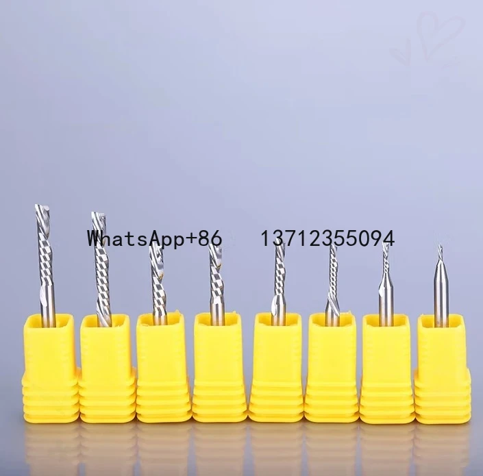 

1pcs 3.175/4/5/6/8mm AAAAA Left Spiral milling cutter down cut one Flute router bit CNC end mill carbide milling cutter