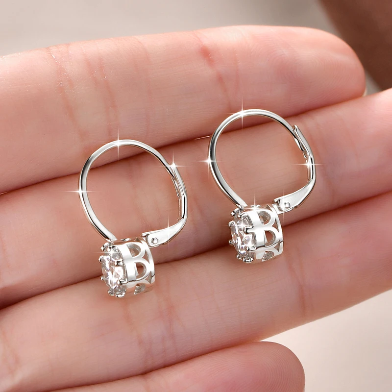 Rrjzz Solitaire 6,5 mm D-Farbe Moissanit-Ohrringe mit ausgehöhltem Design für Damen, 1 Karat, acht Krallen, Leverback-Ohrringe, Schmuck – Detail 16