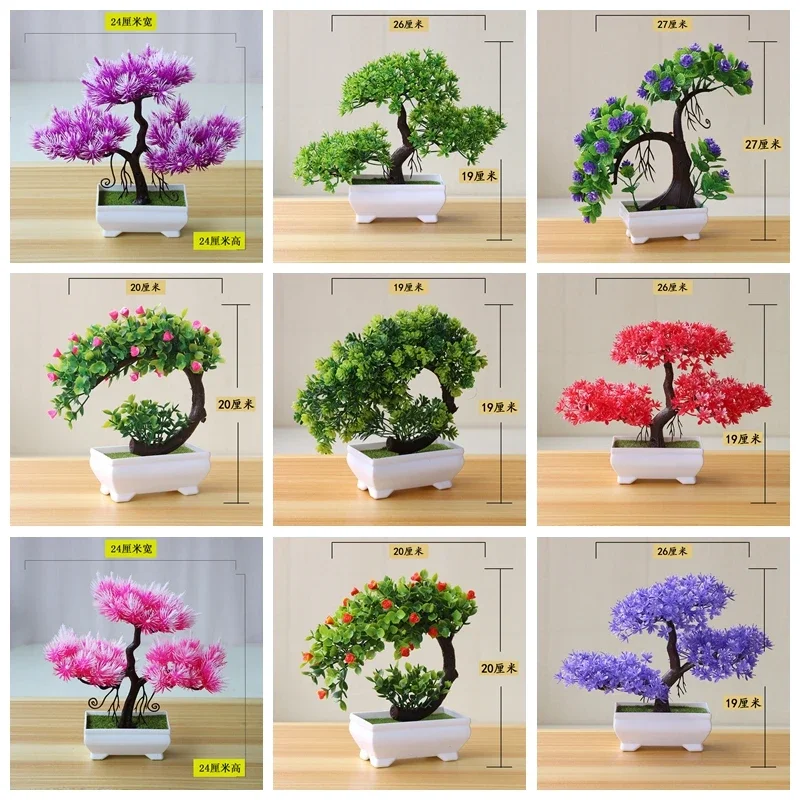 

Artificial Guest-Greeting Pine Tree Potted Bonsai Home Garden Balcony Decoration Fake Plants Bonsai Hotel Desktop Ornaments