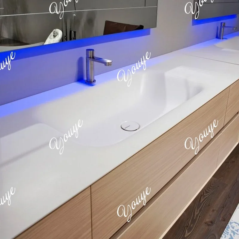 Iu Color Thin Edge Integrated Basin, Sink, Under-counter Hand Washing Basin, Washbasin, Washstand, Bathroom Cabinet Combination