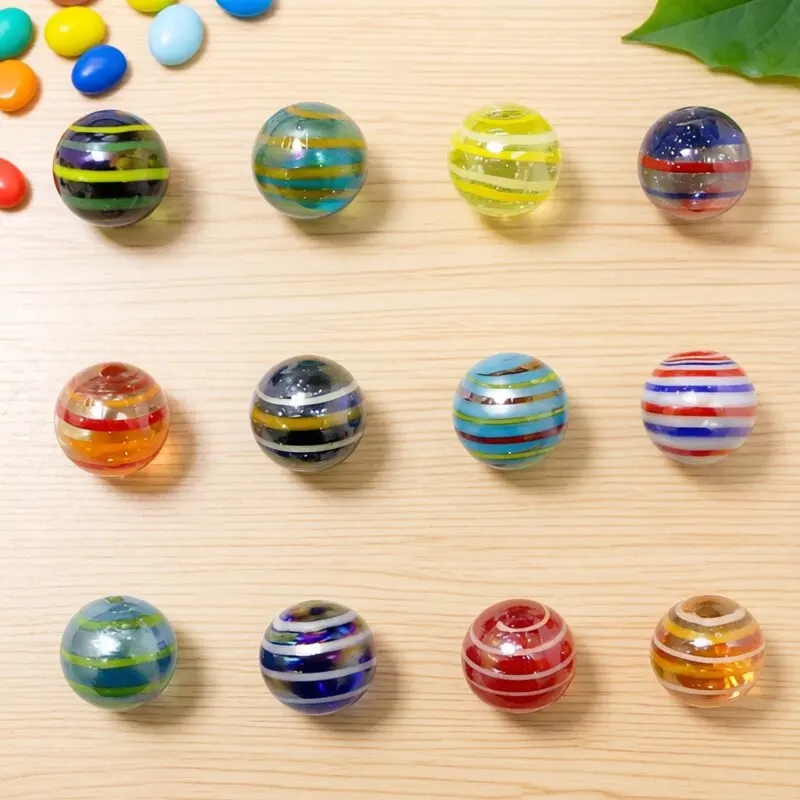 

12pcs Rare Glass Marbles Balls Aquarium Vase Decor Accessories Idea New Year Gift Holiday Party Favors Festival Present for Kids