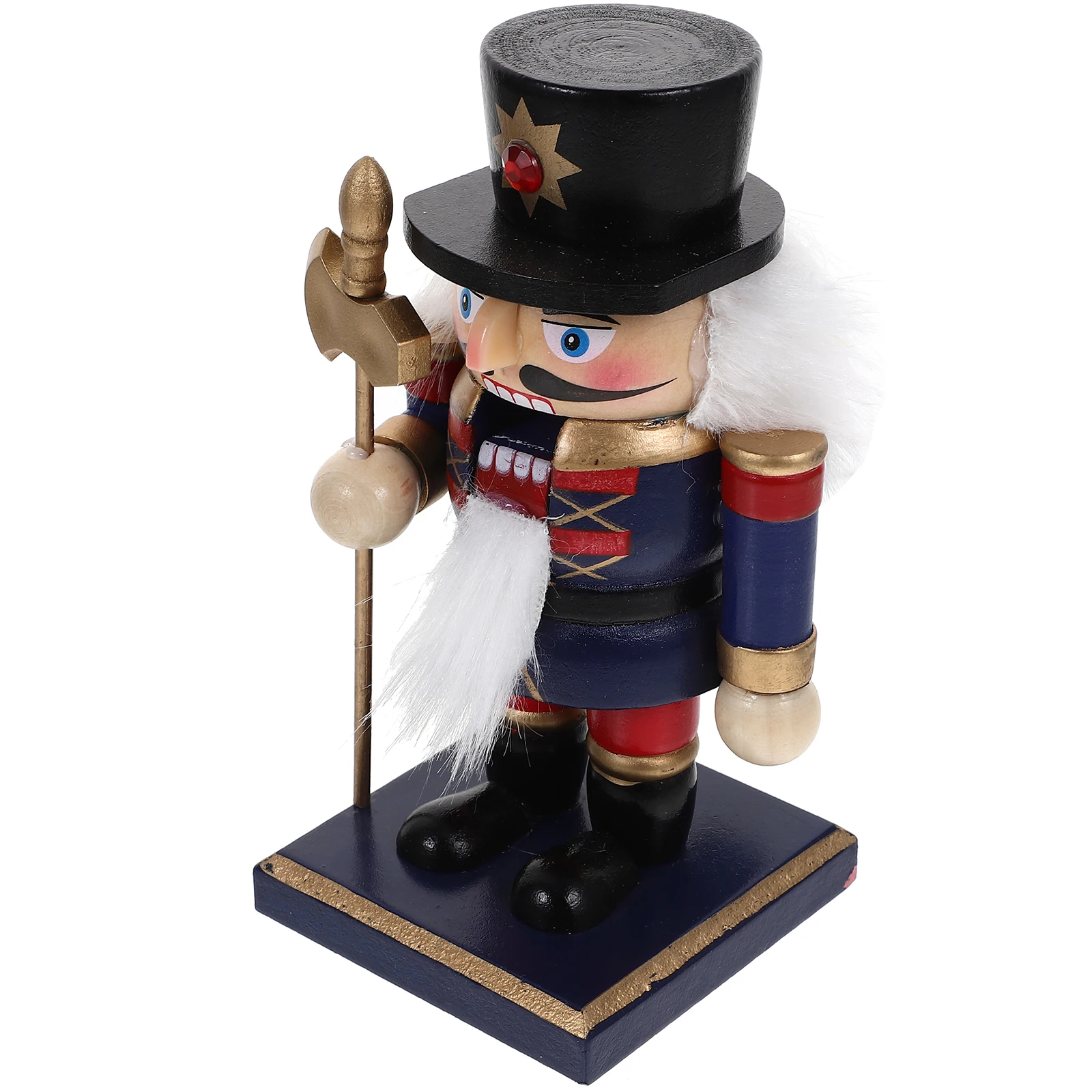 

Christmas Nutcracker Soldier Statue Wood Figure Home Decor Craft Holiday Ornament Figurine Xmas Item