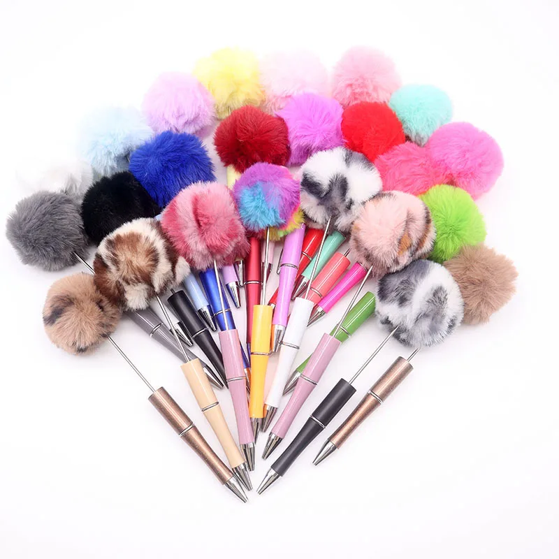 

50Pcs Creative DIY Ball Beaded Pen Wholesale Cute Gift Pens New Multi Color Advertising Pens Korean Stationery School Supplies