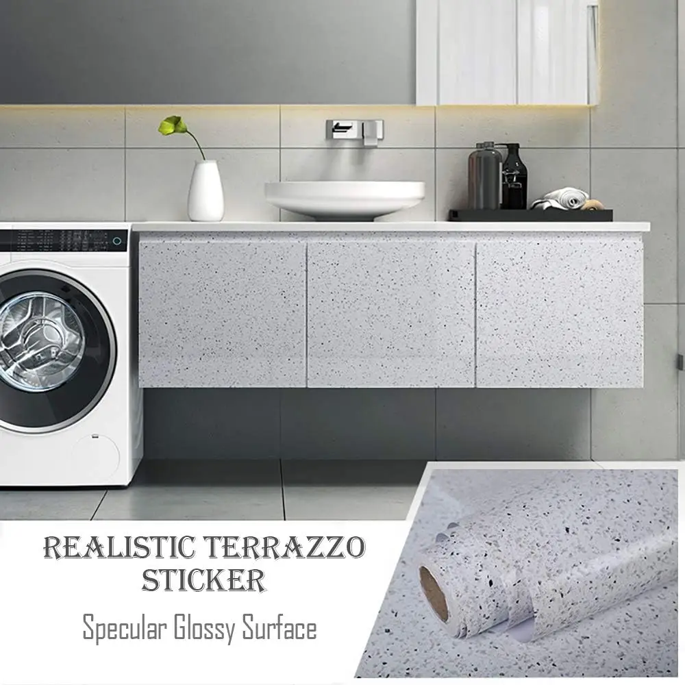 Home Renovation Marble Gravel Wallpapers Self-adhesive Vinyl Kitchen Bathroom Cabinet Stickers Desktop Decorative Contact Paper