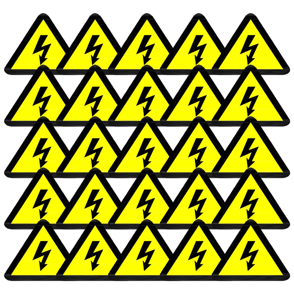 25 Pcs Logo Stickers Electrical Caution High Voltage Label Office Safety Danger Warning
