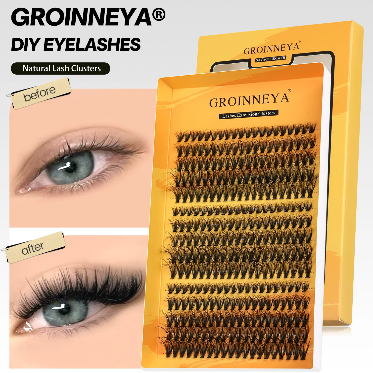 DIY Eyelash Extension C Curl Long Individual Lashes, Mixed Tray