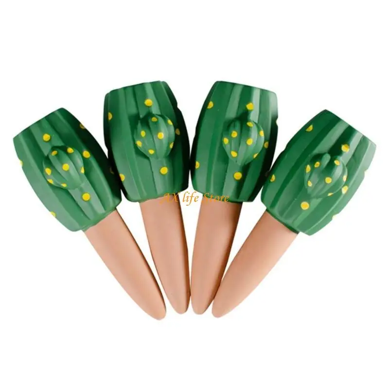 

J2HA 4pcs/set Cactus Watering Spikes Terracotta Watering Stakes Flower Planter