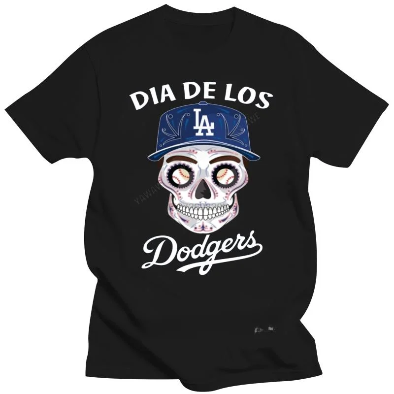 New fashion brand teeshirt Dia De Los Dodger Halloween Sugar Skull 2024T Shirt Mens Tee Shirt S 5Xl male short sleeve black top