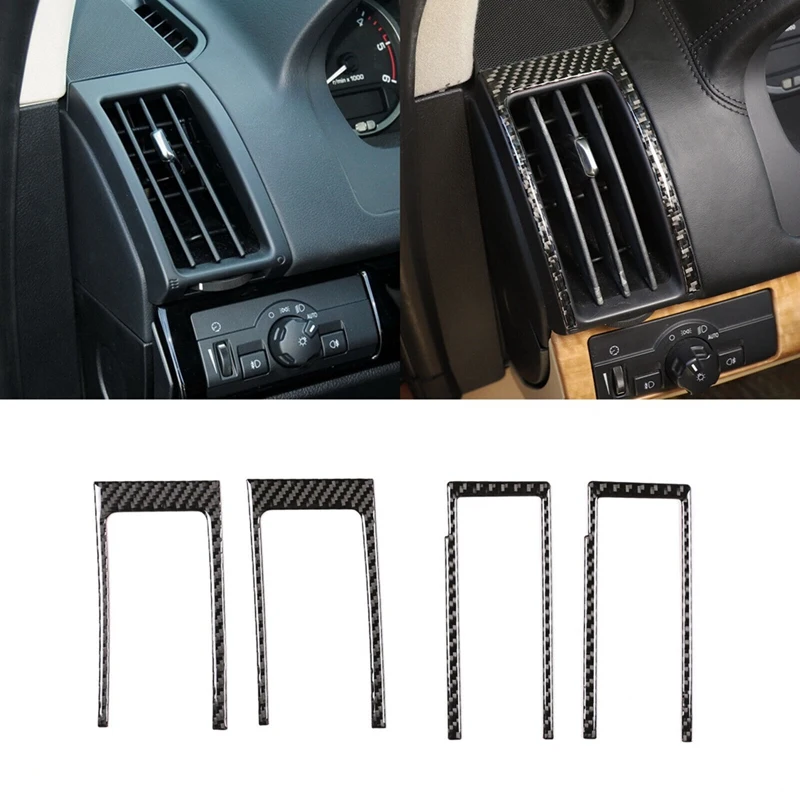 Side Air Outlet Trim Carbon Fiber Stickers For Land Rover Freelander 2 2007-2012 Accessories