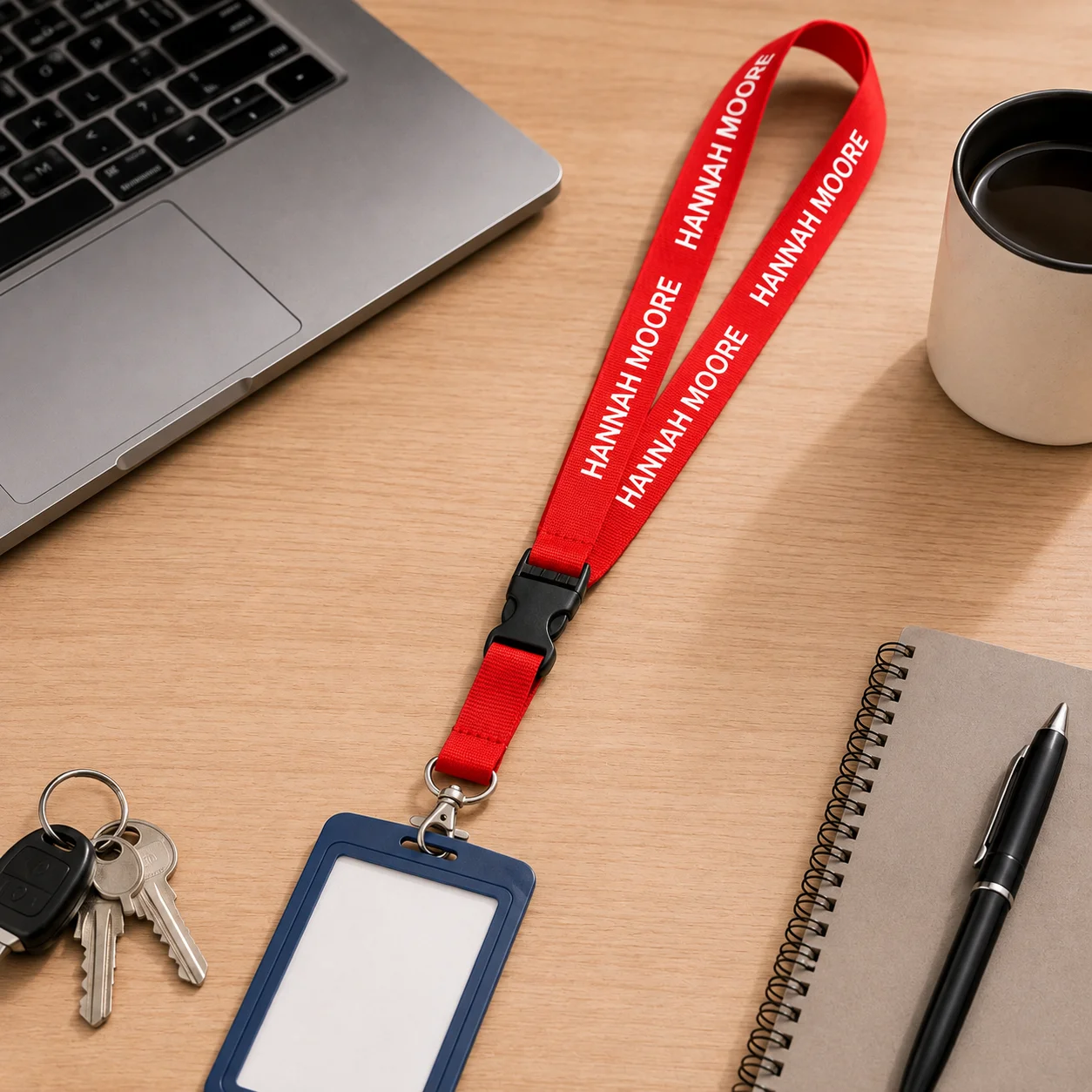 Custom Work Lanyard with Buckle Personalized Text Neck Strap UV Printed ID Badge Lanyard for Office Staff Auto Show Event Use image 4
