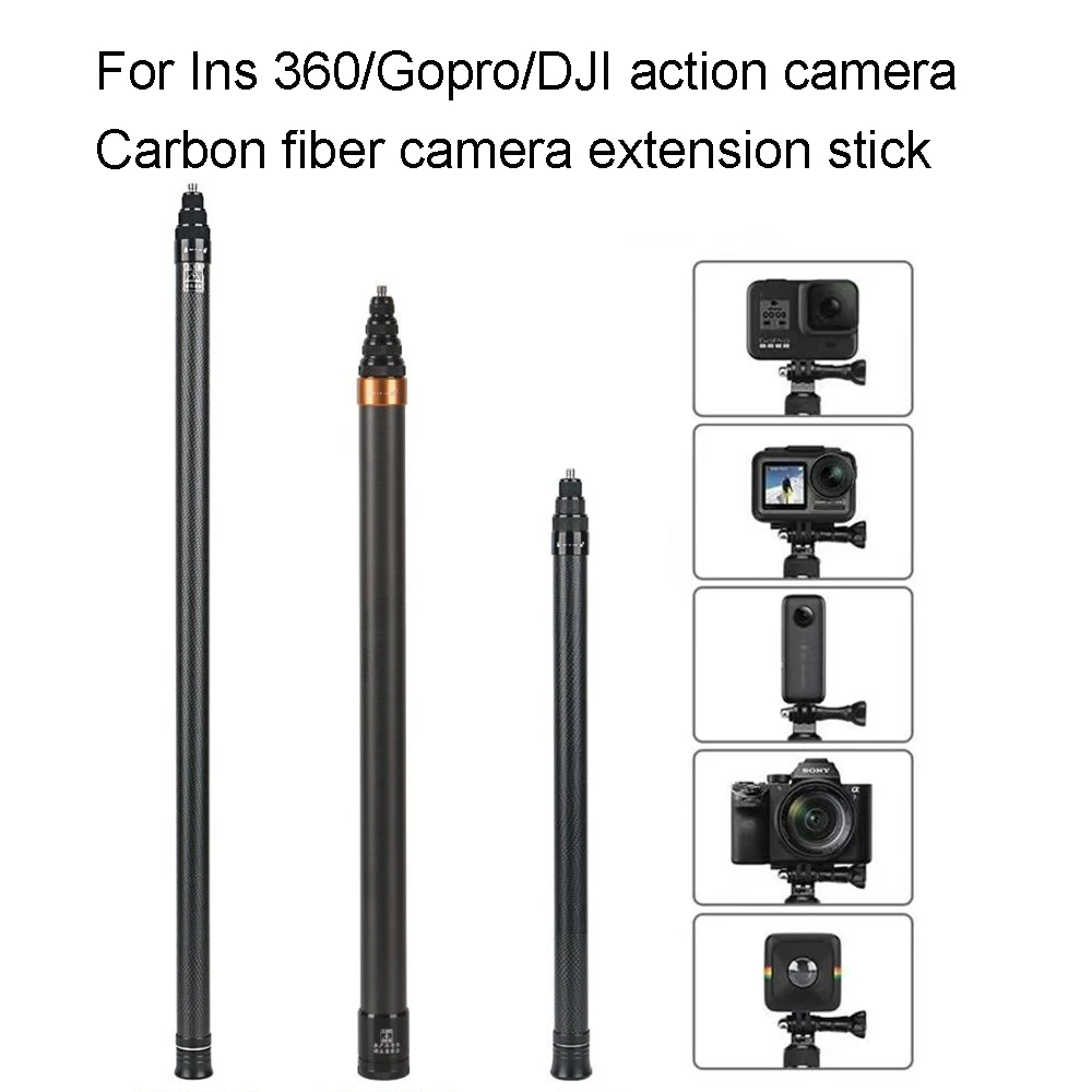 For Insta360 One X3 Accessories 2.9M Carbon Fiber Selfie Stick for Go pro / For DJI  pocket 3 Super Long Selfie Stick Tripod