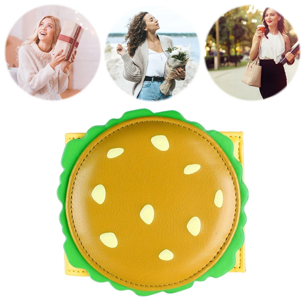 Burger Shaped Credit Card Holder RFID Blocking Purse PU Leather Small Wallet for Women Girls
