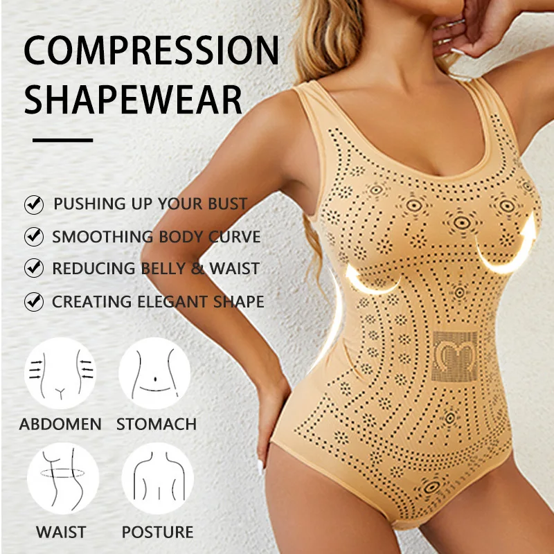 Flarixa Plus Size Shapewear for Women Open Crotch Bodysuit Printed Slimming Underwear Postpartum Seamless Body Shaper Corset 5XL