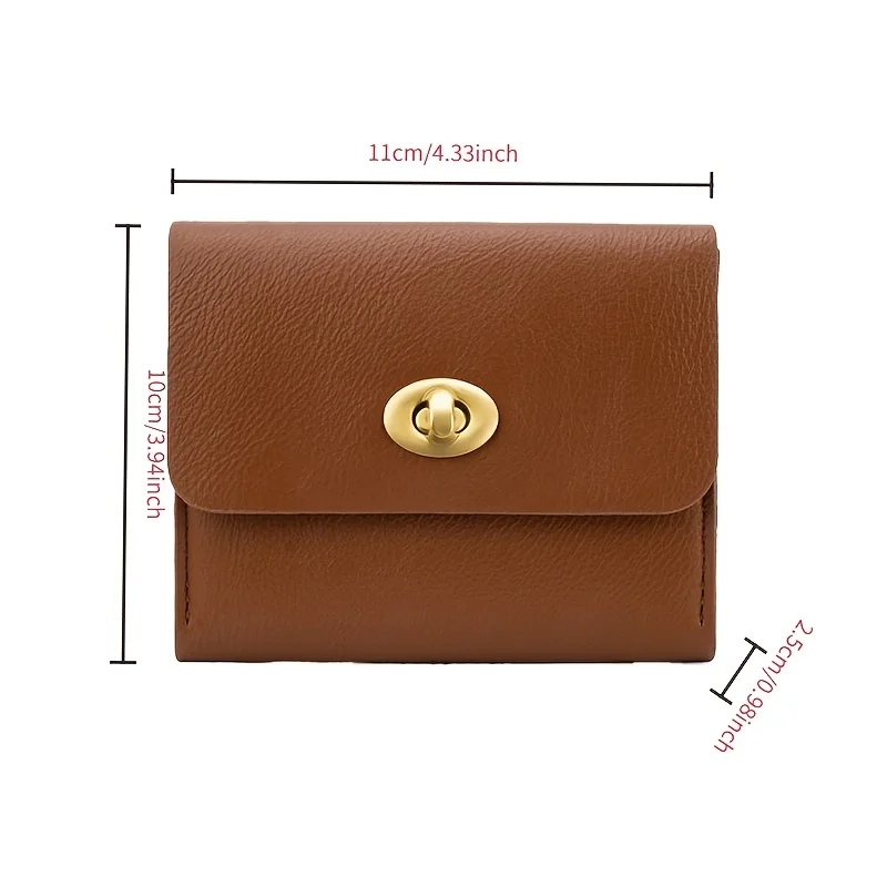 

WERLLANDS PU Leather Retro Turn-Lock Multi-Color Mini Card Holder Coin Purse