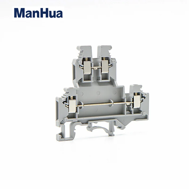 ManHua 10Pcs UKKB-3 Double Level Screw Connector 2.5 mm² Wire Plug Electrical Universal DIN Rail 2 Level Terminal Block