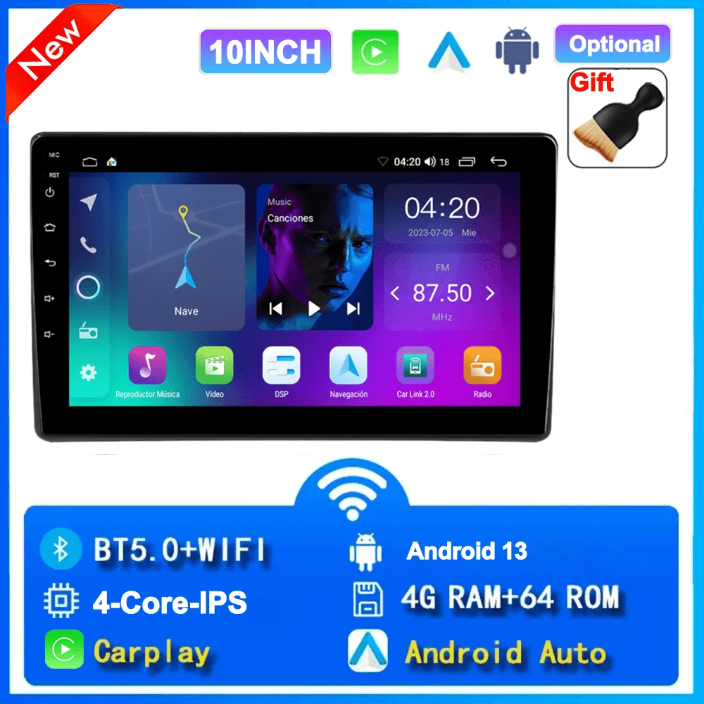 7/9/10 ''2 Din Android 13 auto Autoradio 64G Multimedia Video Universele Stereo Carplay gps Voor Volkswagen Nissan Hyundai Kia speelgoed