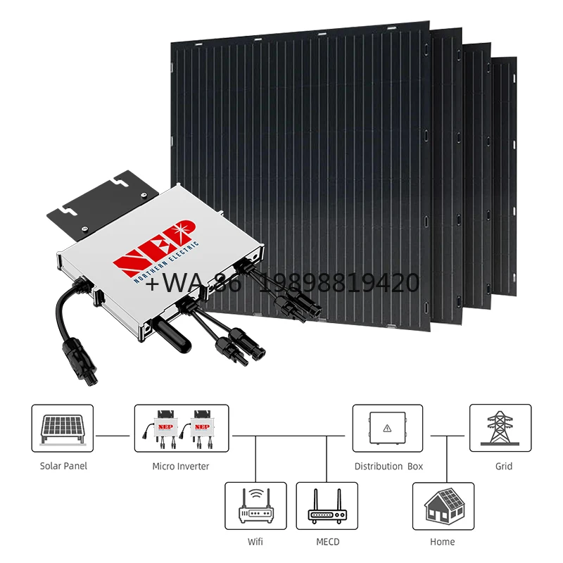 

Certified 800W ETFE Flexible Solar Panel Balcony On-Grid Solar System Kit Plug and Play with WiFi Micro Inverter MPPT