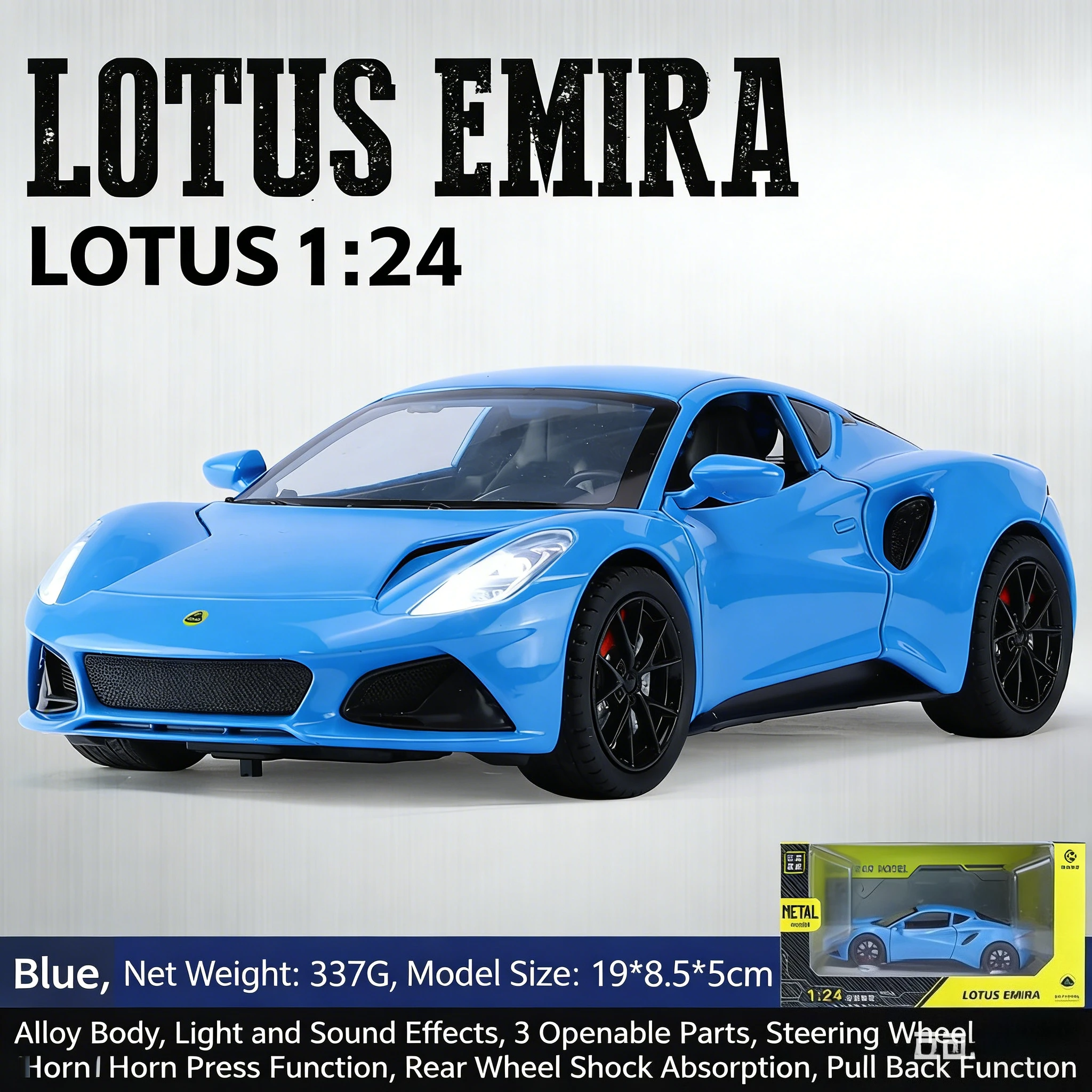 

Коллекция украшений для модели автомобиля из сплава лотоса 1:24, детские игрушки со звуком и светом, подарок, дверь автомобиля можно открыть