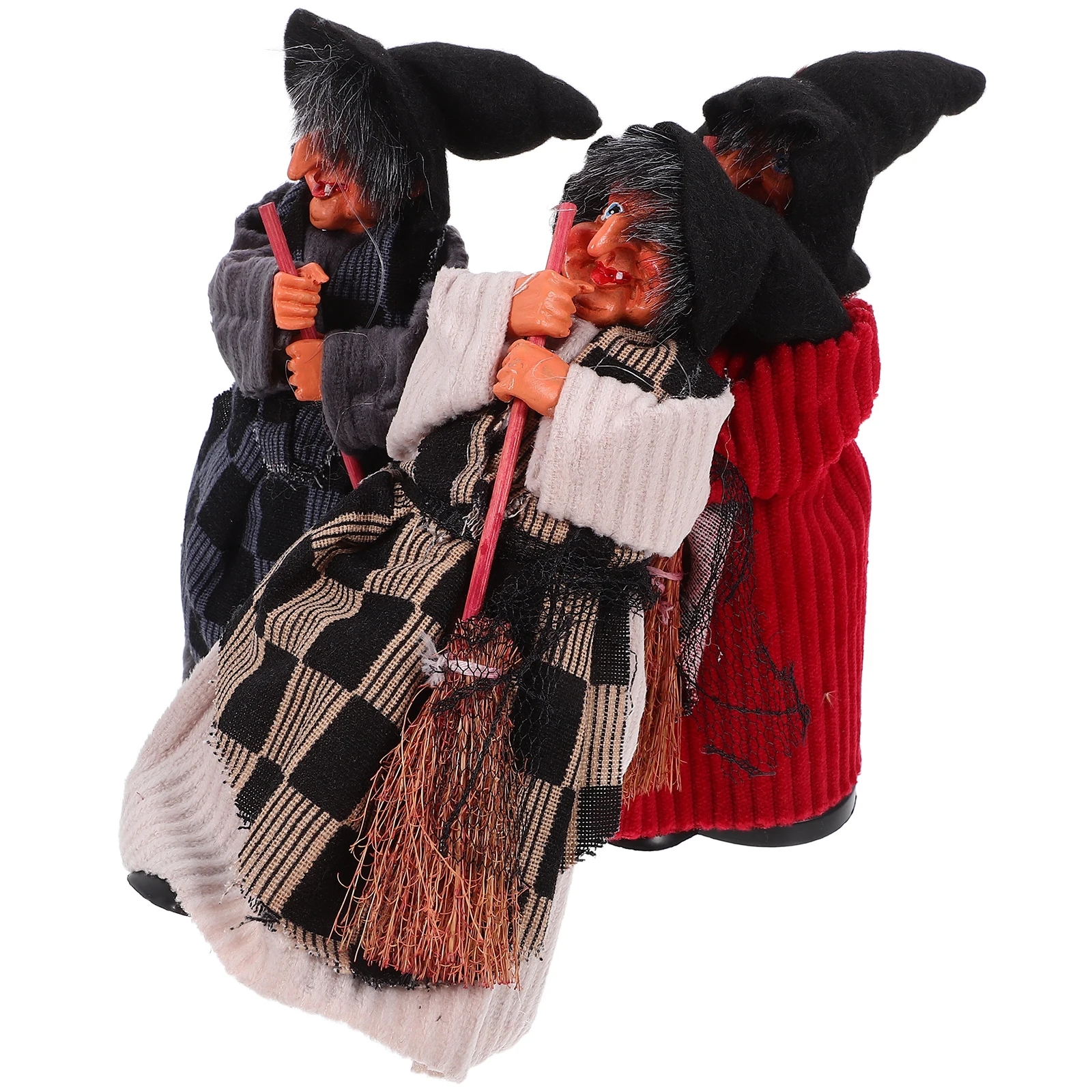 

3 Pcs Witch Pendant Decorations Halloween Miniatures Accessory Figurine Indoor Dining Table Plastic Hanging Festival