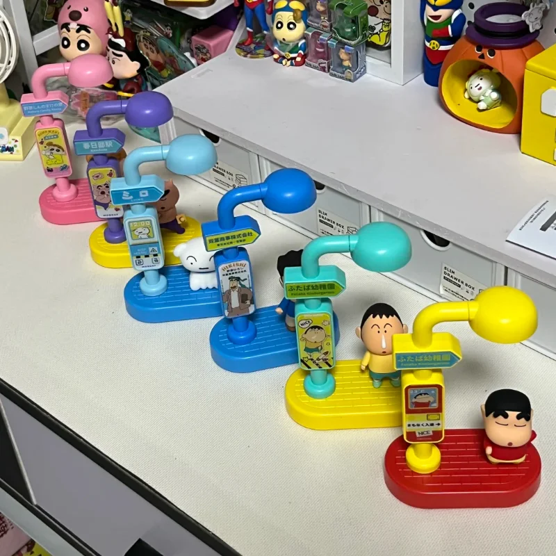 100% Asli Maihe Crayon Shin-Chan Lampu Suara Bercahaya Blind Box Mainan Kreatif Kotak Misteri ​ ​ Lampu Malam yang Diaktifkan dengan Suara ​   hadiah anak laki-laki