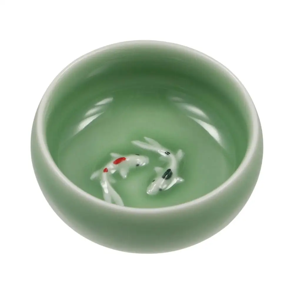 Crackle Golden Fish Celadon Porcelain Teacups 60ml delicate Longquan Tea Cup Bowl Kungfu serviceable Chinese tea cup Gift