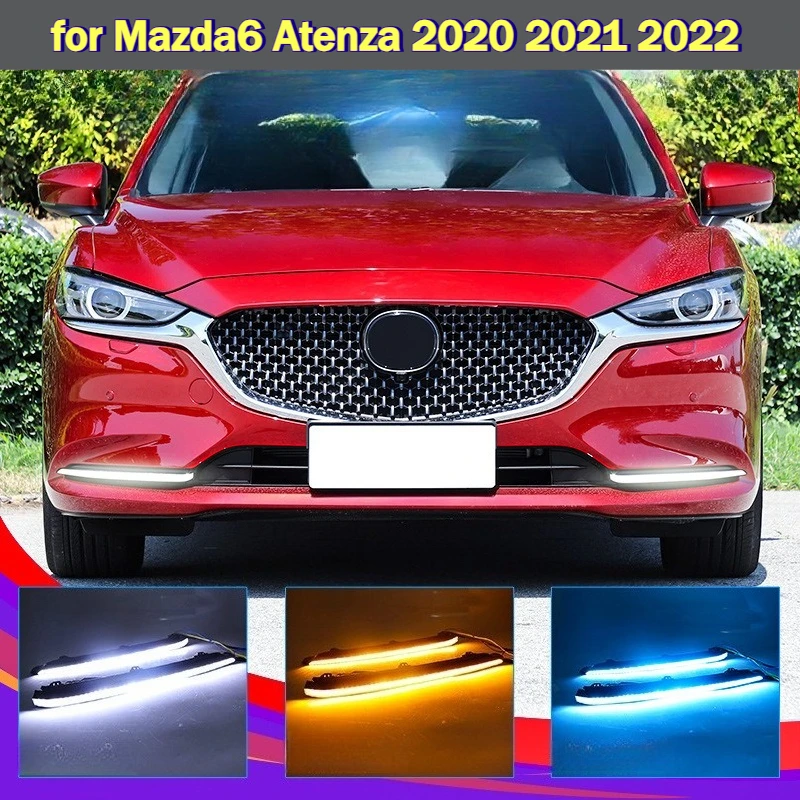 

for Mazda6 Atenza 2020 2021 2022 Car Led Daytime Running Light Dymanic Turn Signal Front Fog Lamp Modifcation 12V Daylights