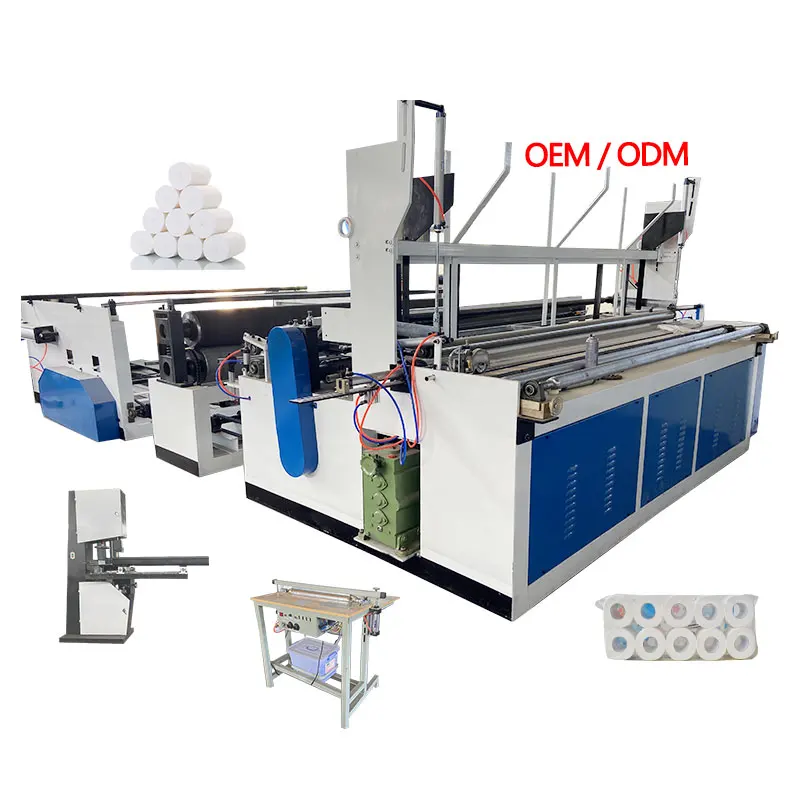 New Products Small Business Fully Automatic Toilet Paper Rewinding Machine With Embossing Pattern Roller