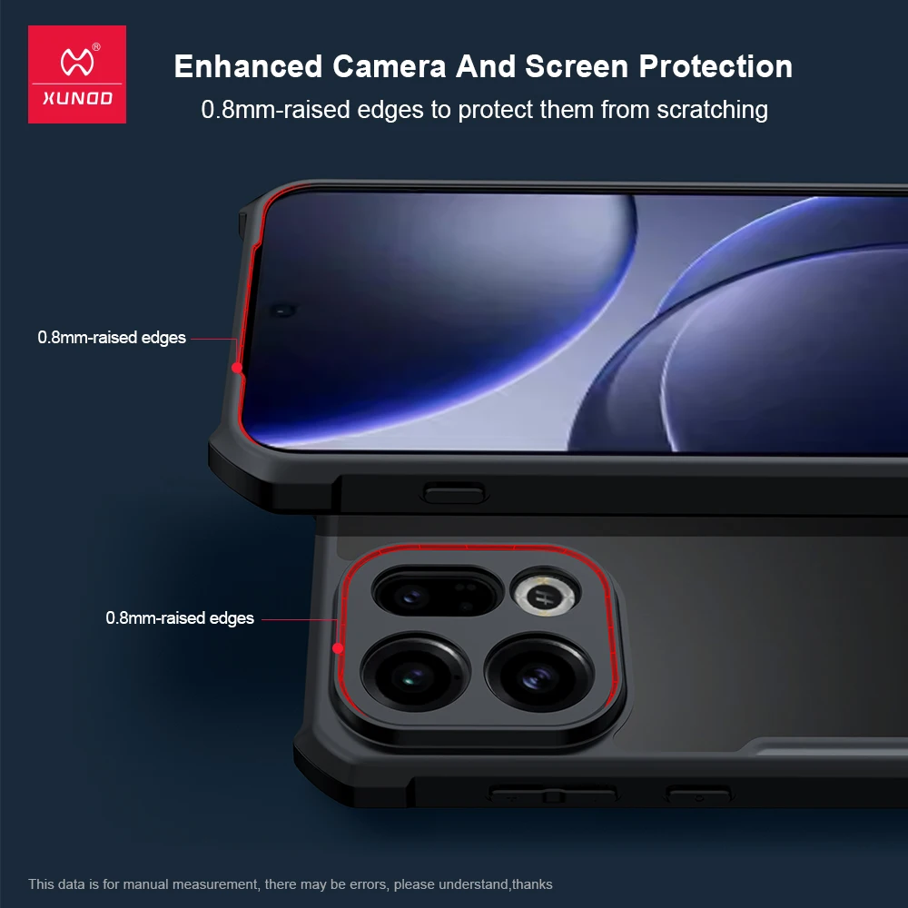 Przezroczyste etui XUNDD do OPPO Find X9 / X9 Pro, odporne na upadki i wstrząsy, przezroczysta osłona z bumperem, wysokiej jakości ochronne etui na telefon. — zdjęcie produktu 3