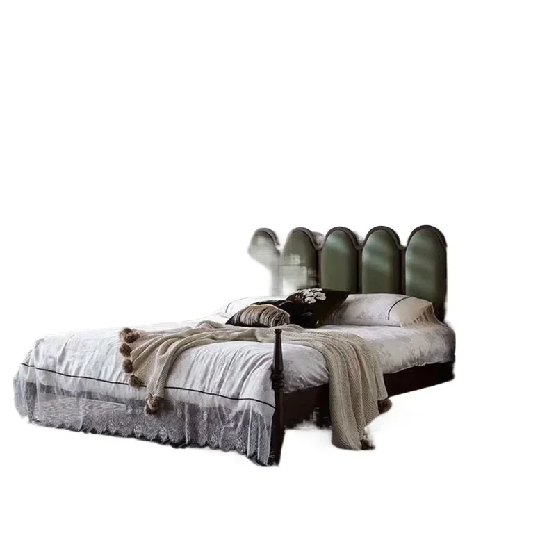 American retro solid wood household 1.5 high-end oak bed simple French 1.8 master bedroom retro double bed 2 meters