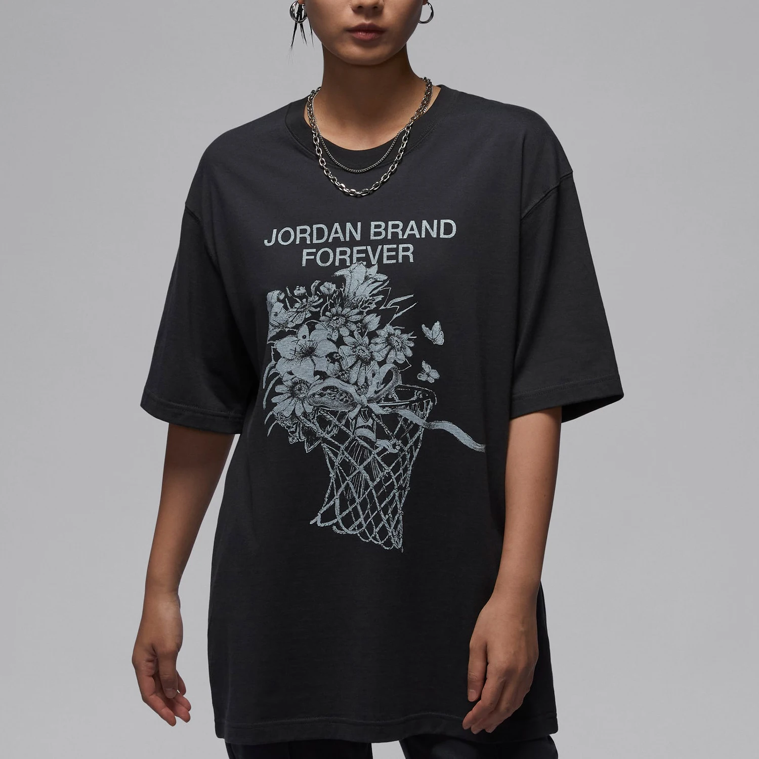 

Nike genuine genuine Jordan Women's Casual Printed Round Neck T-Shirt FV7120-045