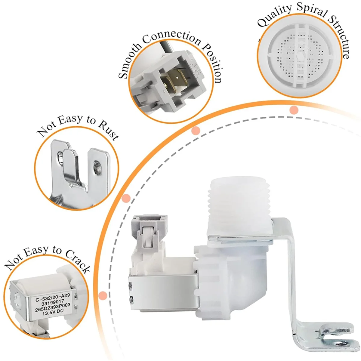 Nuevo WD15X24213 WD15X22999 WD15X26140 Compatible con válvula de entrada de agua para lavavajillas GE