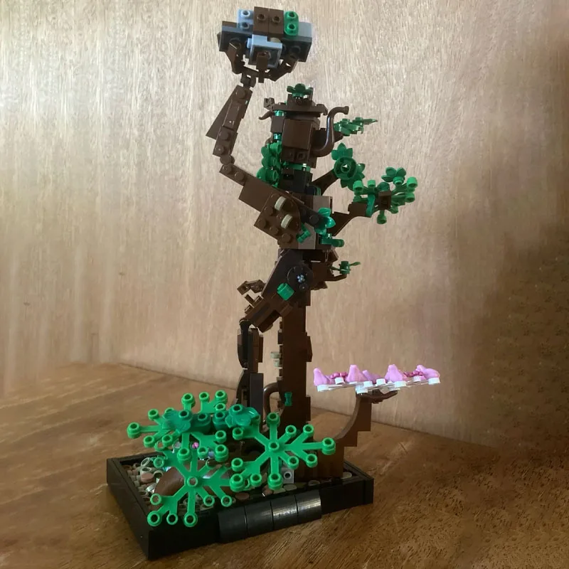 588 قطعة Ers اللبنات الصغيرة MOC شجرة رجل Treebeard ماجيك العالم لورد خواتم ثلاثية الأبعاد نموذج لتقوم بها بنفسك الطوب الشكل لعبة لهدايا الكريسماس