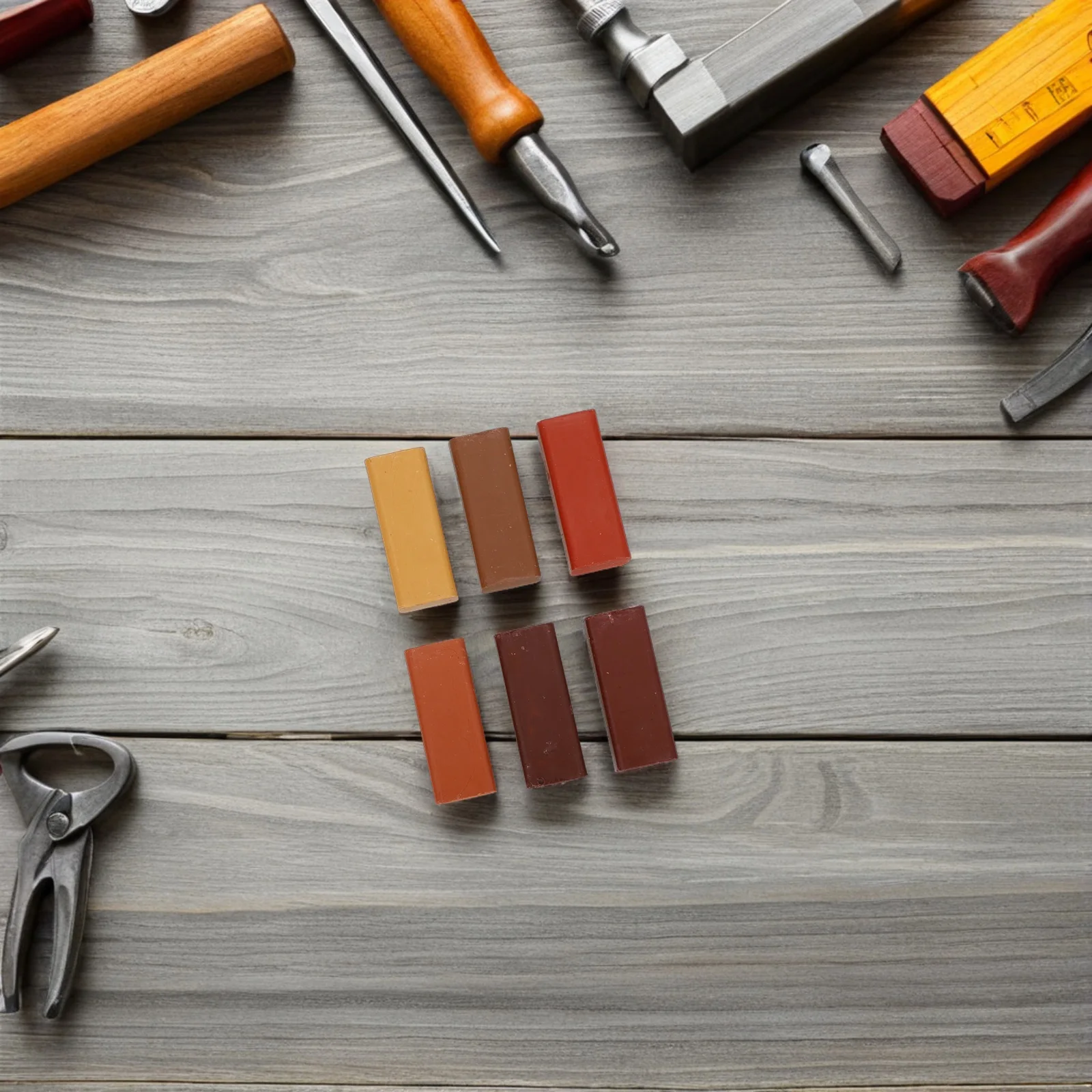 

6Pcs Wood Floor Repair Wax Sticks Furniture Wax Crayons Hard Wood Repair Sticks for Cabinets Tables Scratch Filler