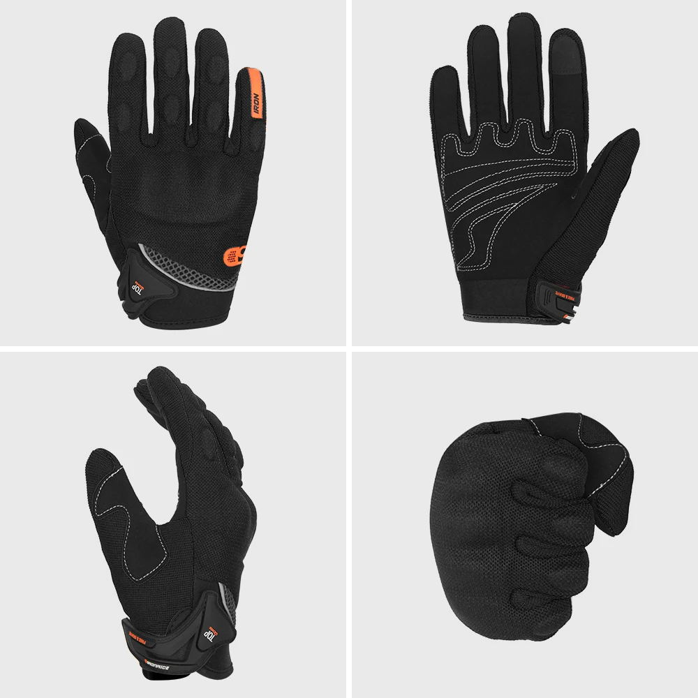 Full Finger Motorcycle Gloves Summer Breathable Mesh Textile Racing Gloves  Touch Screen Motocross Protective Gear Men Women