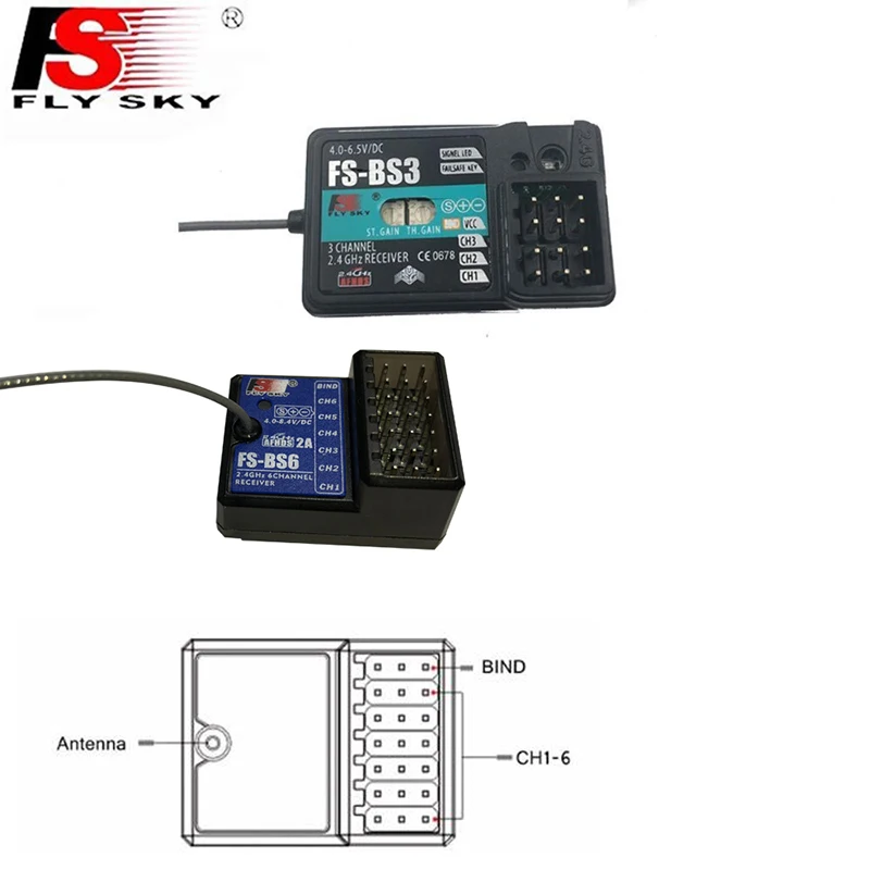 Flysky FS-BS6 FS-BS3 FS-BS4 Receiver with Gyro Stabilization with Gyro Stabilization System for FS-IT4S/ FS-GT5 Remote Control