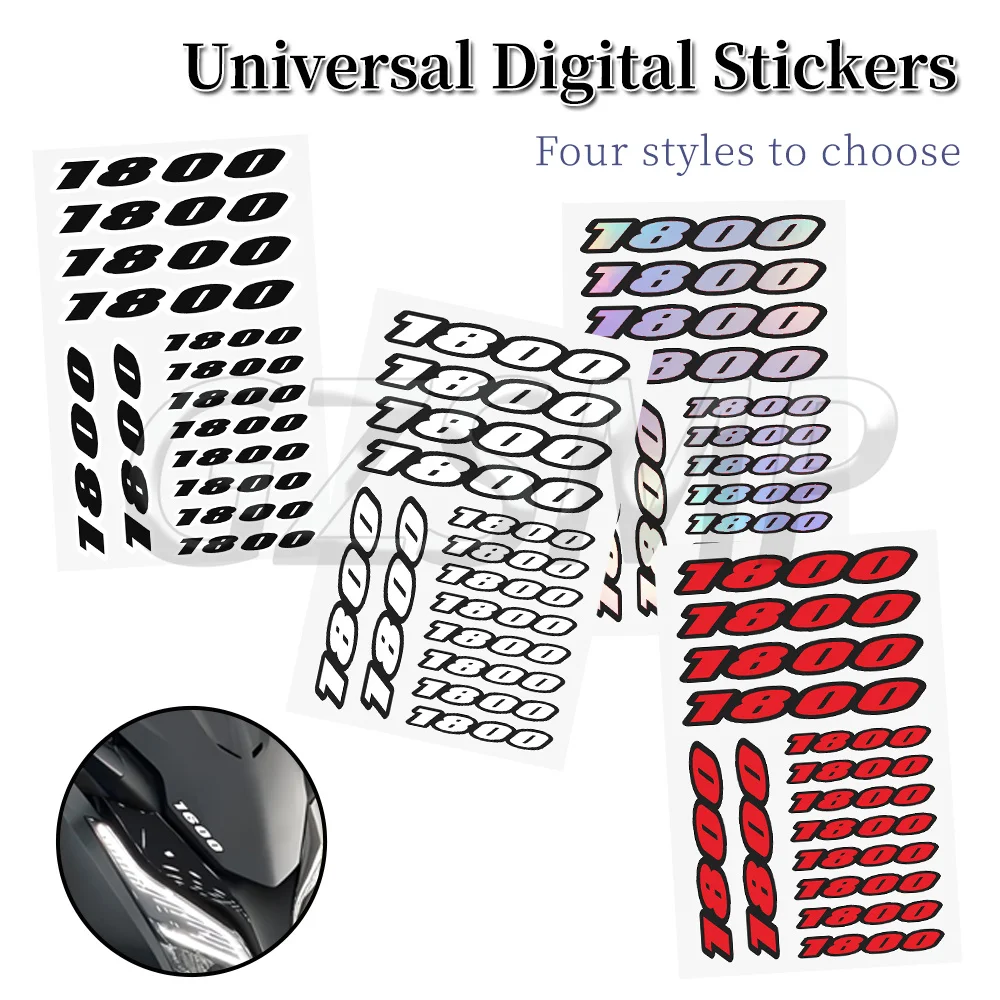 Motorcycle Number 1800 Deco Moto Body Universal Stickers Fuel Tank Decals Fit For Suzuki Intruder C1800 Honda GL1800 Tour DCT