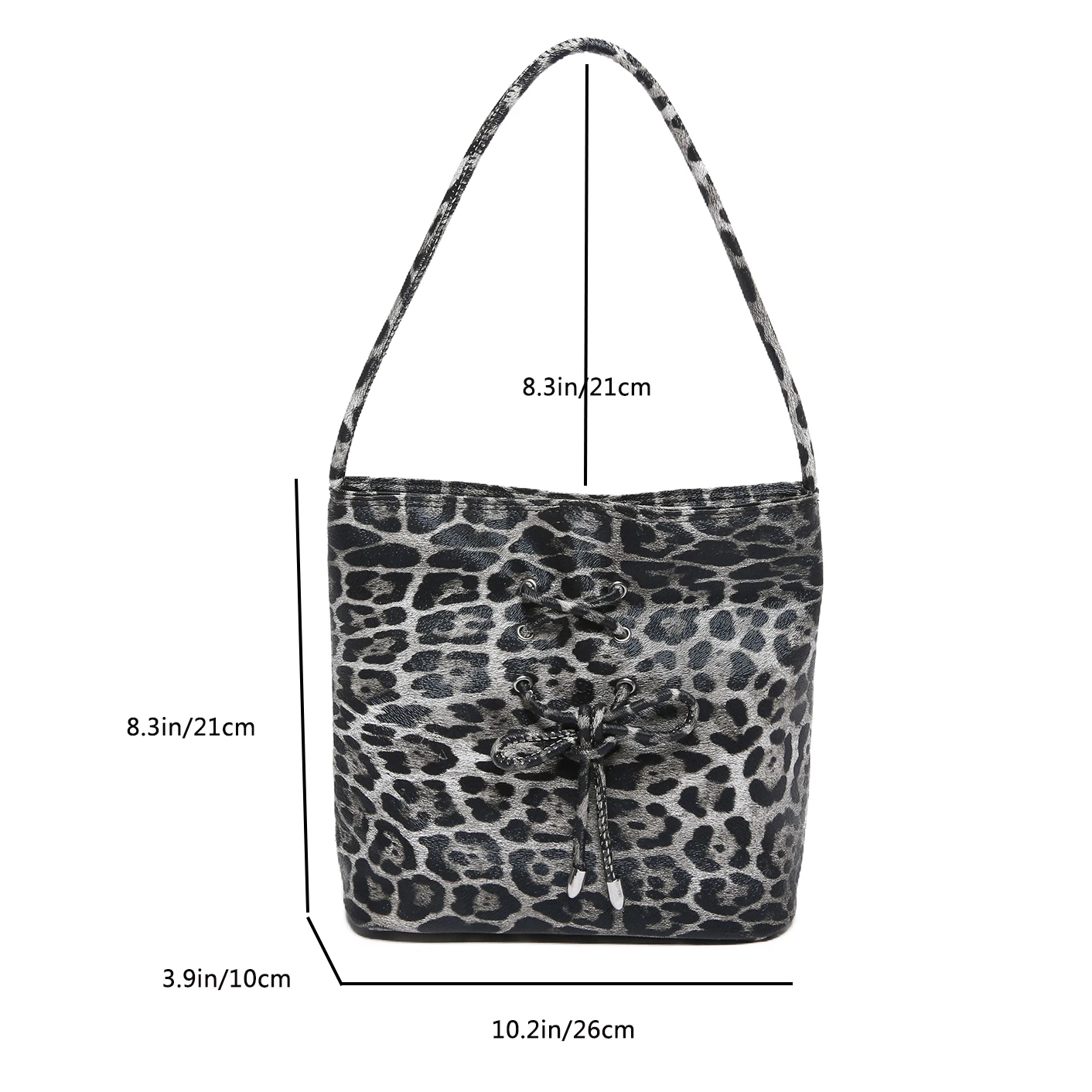 Vintage Women Handbag Leopard Pattern Leather Shoulder Bag Female Top Handle Tote Bag Bucket Underarm Shopper Bag Brand Bolsas