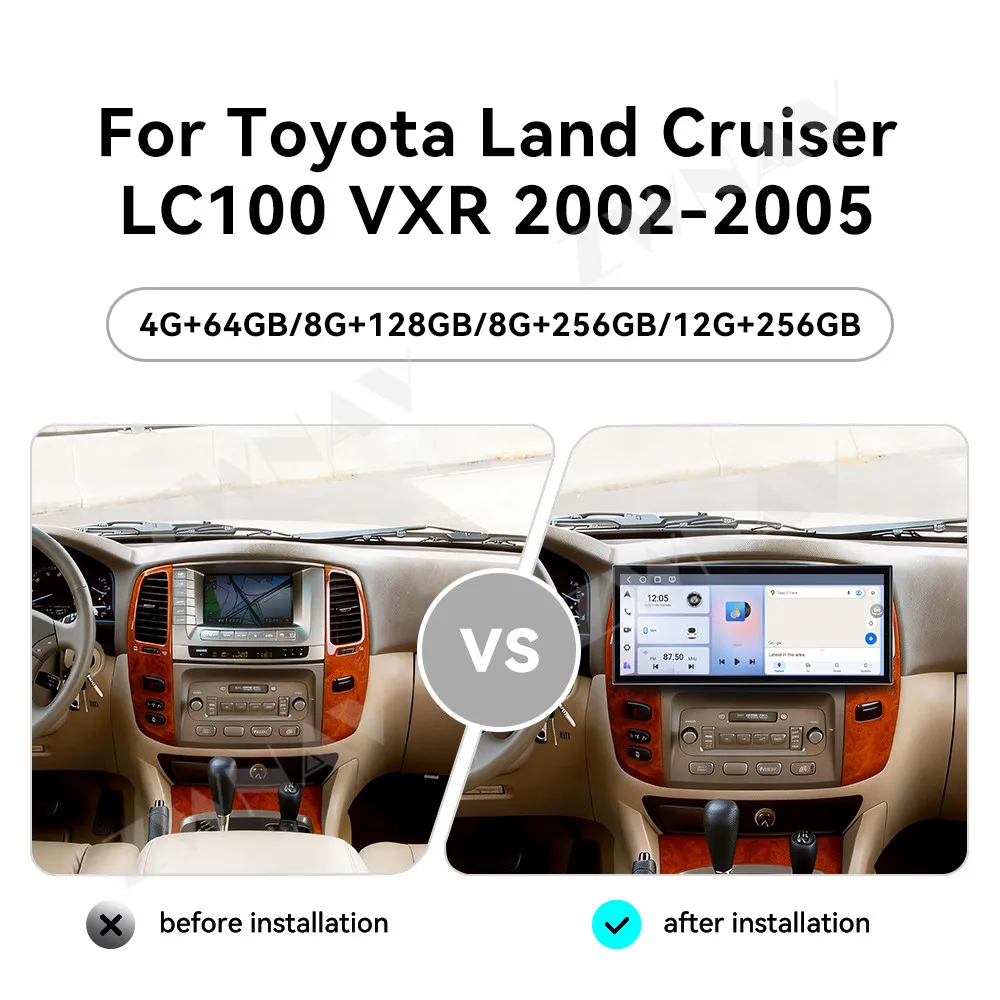 Car Gps Multimedia Player Android 15 15.8" Hd Screen Carplay For Toyota Land Cruiser LC100 VXR 2002-2005 Interior Accessories view 6