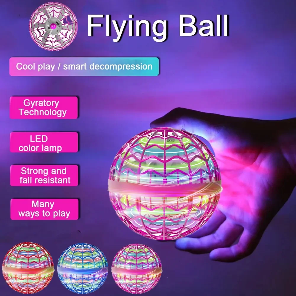 Original Product Fly Ball Hover Ball LED Light Rotating Fly Ball Toy Flying Drone Ball 2023 Indoor and Outdoor Children\'s Gift