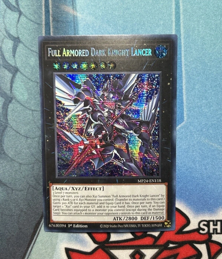 

Yugioh KONAMI Duel Monsters TCG MP24-EN118 Full Armored Dark Knight Lancer Secret Rare English 1st Edition Collection Mint Card