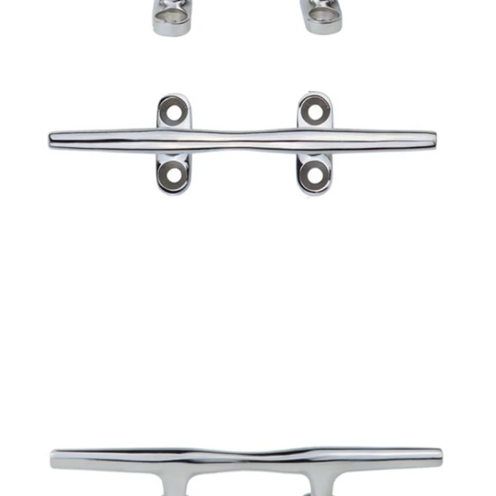 Premium 316 Stainless Steel Marine Boat Cleat Yacht Deck Fitting Mirror Polished Mooring Rope Fixing Base Hardware