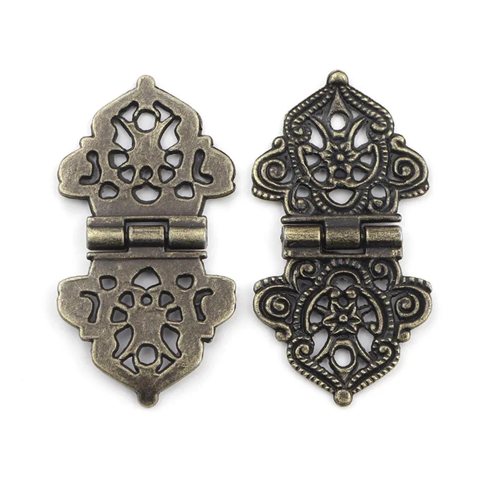 Zinc Alloy Hinges Furniture Hardware Hinges，53*28mm 10Pcs Decorative Door 2.09*1.10inch Antique Antique Bronze