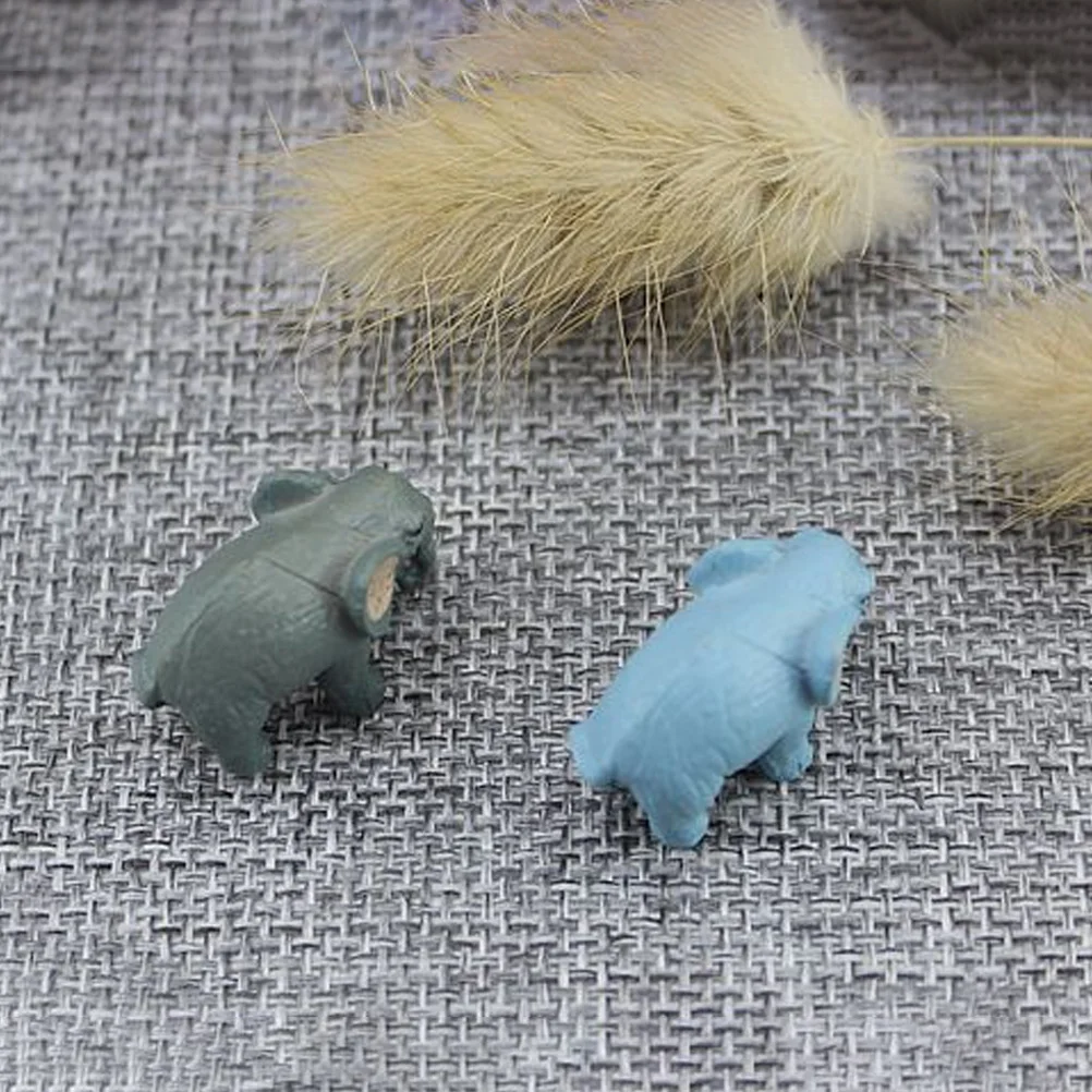 

8 Pcs Elephant Decor Mini Figurine Adorable Aquarium Fish Tank PVC Material Lifelike Desktop nament Home Civil Furniture