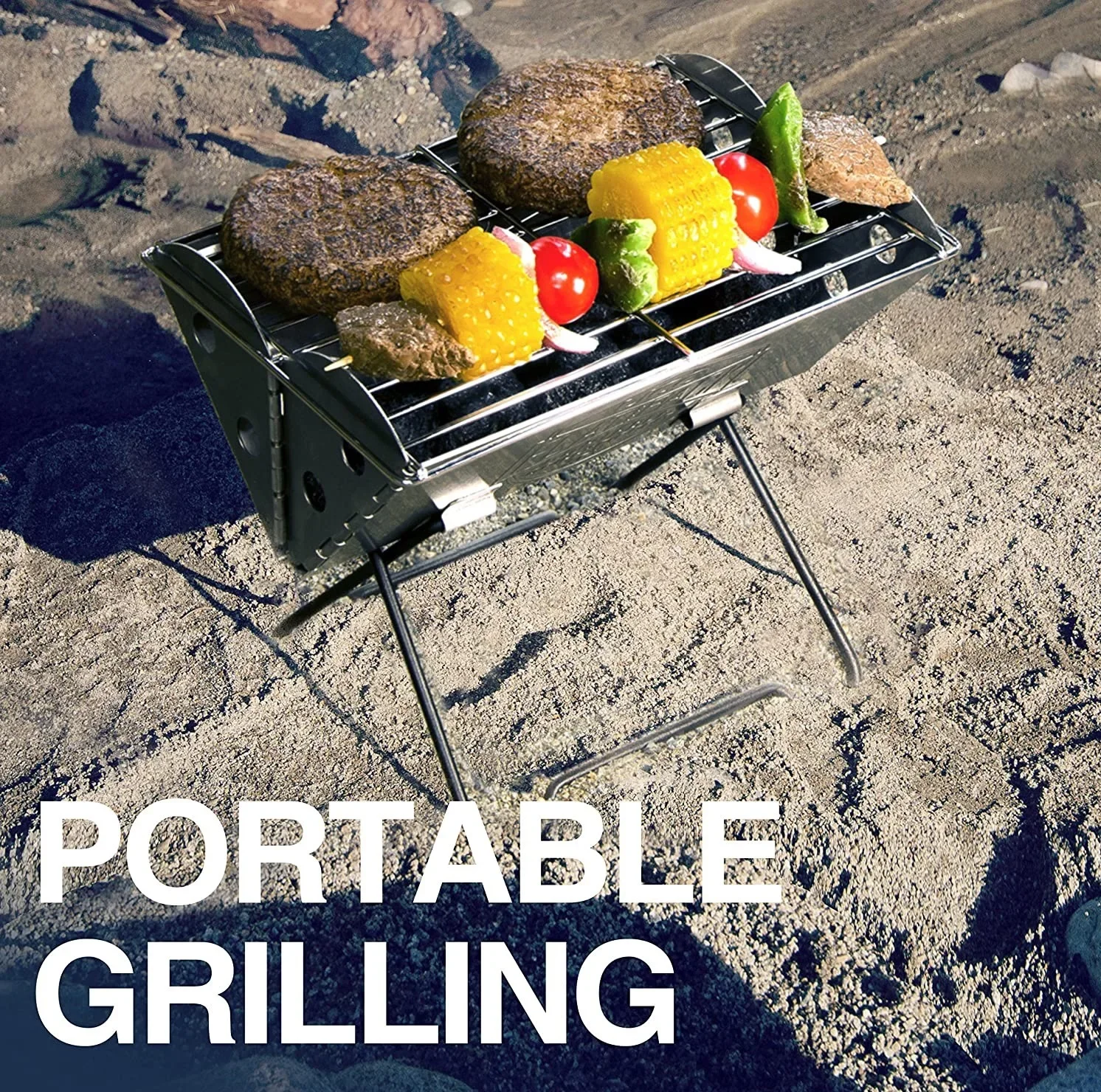 

Stable Outdoor Camping Flat Backpack Portable Stainless Steel Bbq Grill and Fire Pit