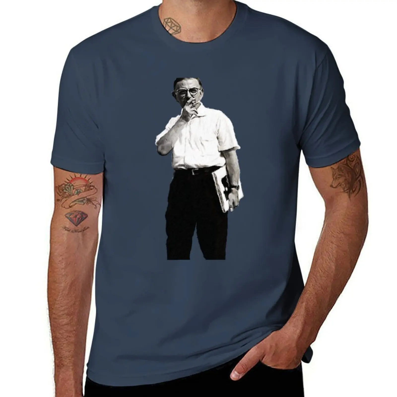 Camiseta Jean-Paul Sartre, Camiseta Deportiva Transpirable para Hombre