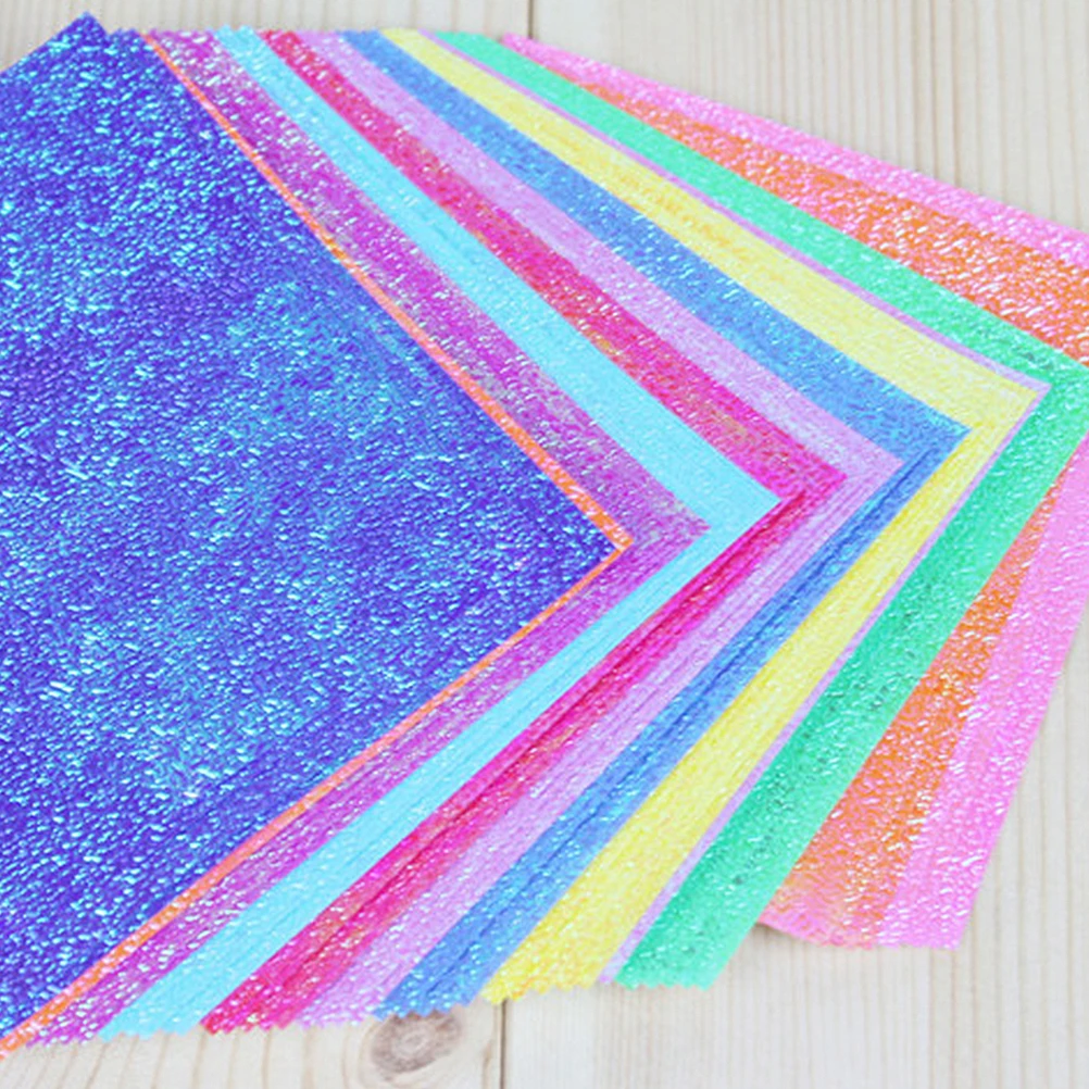 100pcs 2 Sets 25X25Cm Flashy Origami Paper Pearlescent Craft Sheets For Kids Diy Art Projects Shimmer Handmade Paper Decorative