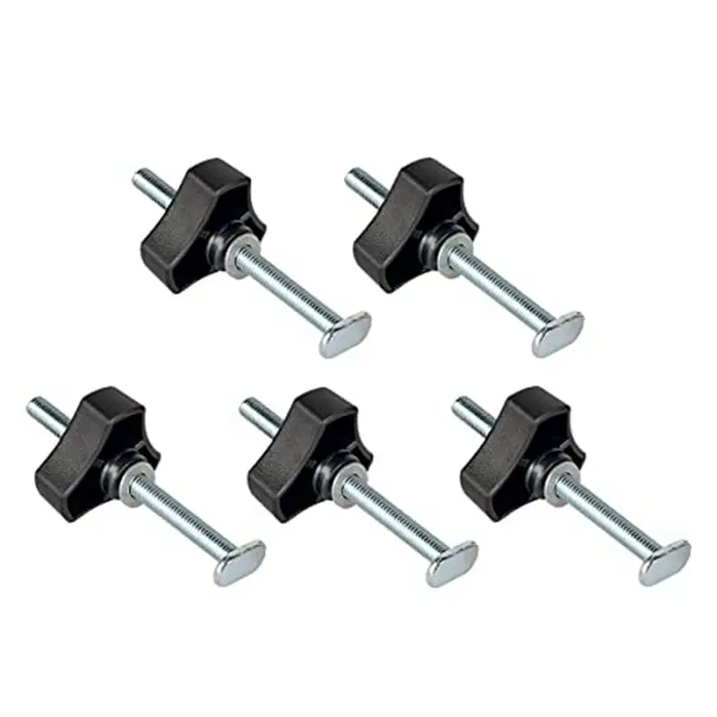 BHBL 5 Pack M8 T Track Bolts Knob Kit 4 Inch T Slot Bolts with Washers T Track Accessories for Woodworking Jigs