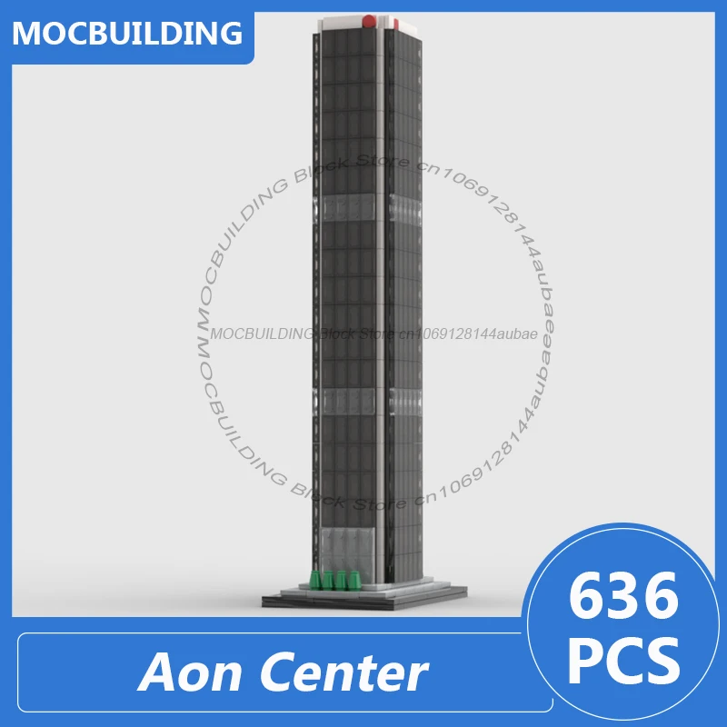 Aon centro escala 1:800 modelo moc blocos de construção diy montar tijolos arquitetura coleção criativa exibição brinquedos presentes 636 pçs