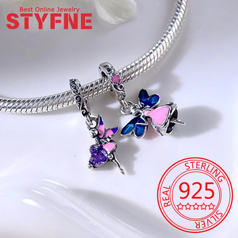 

925 Sterling Silver Butterfly Fairy Charm Beads Fit Bracelet Necklace Accessories Bead Jewelry Making Fine Jewelry Gift