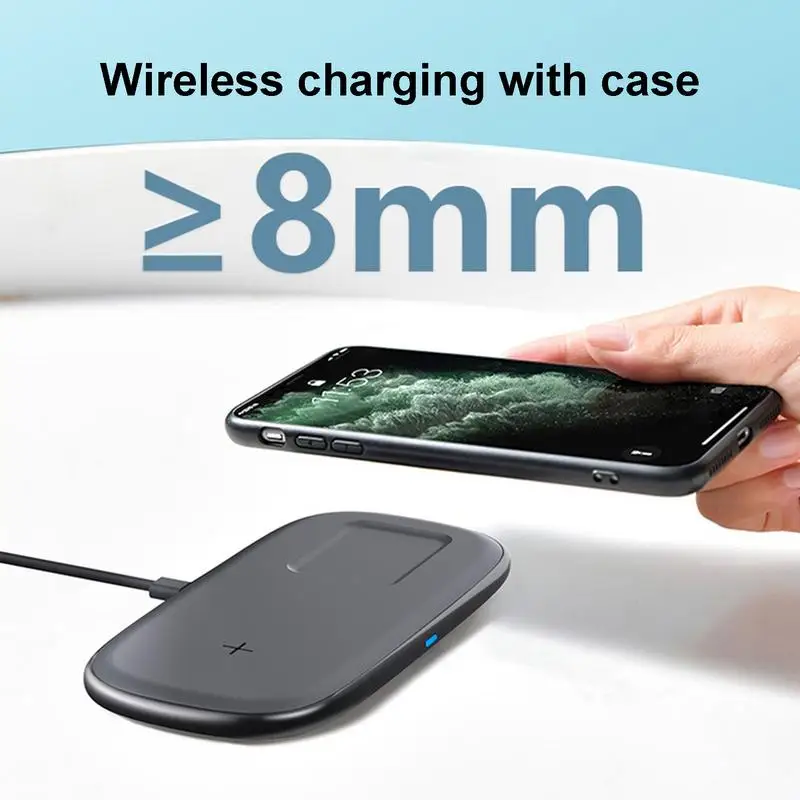 15W Wireless Phone Charger Fast Charging Protocol Eirbuds Phone Wireless Charger Pad Smart Quick Wireless Charging Station Stand